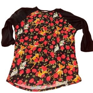 LuLaRoe Disney Bambi and Thumper Long Sleeve Randy Top Large
